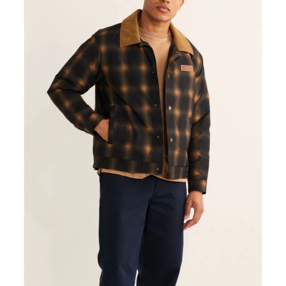 Pendleton XXL Plaid Sherpa Pedro Stadium Trucker Jacket Brown Black Corduroy
